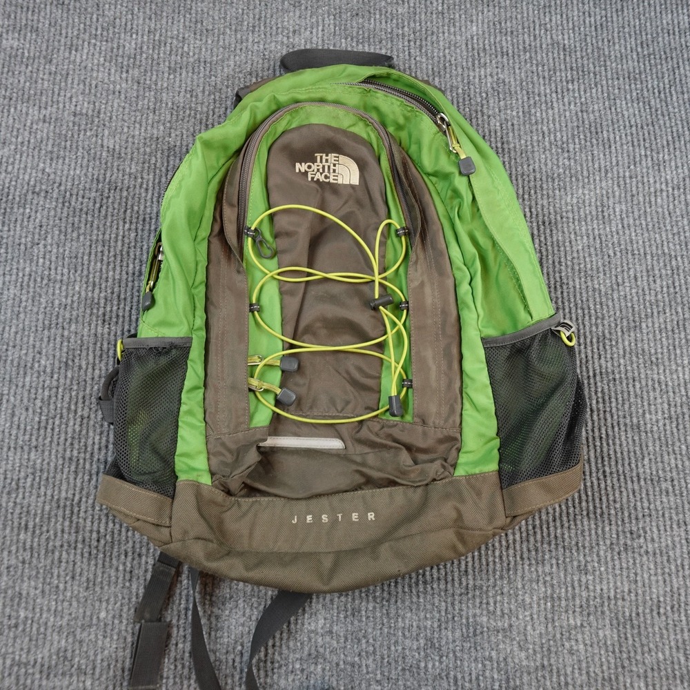 The North Face Jester Backpack Green Laptop Daypack Mens Water Bottle TNF Bag